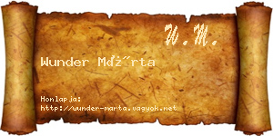 Wunder Márta névjegykártya